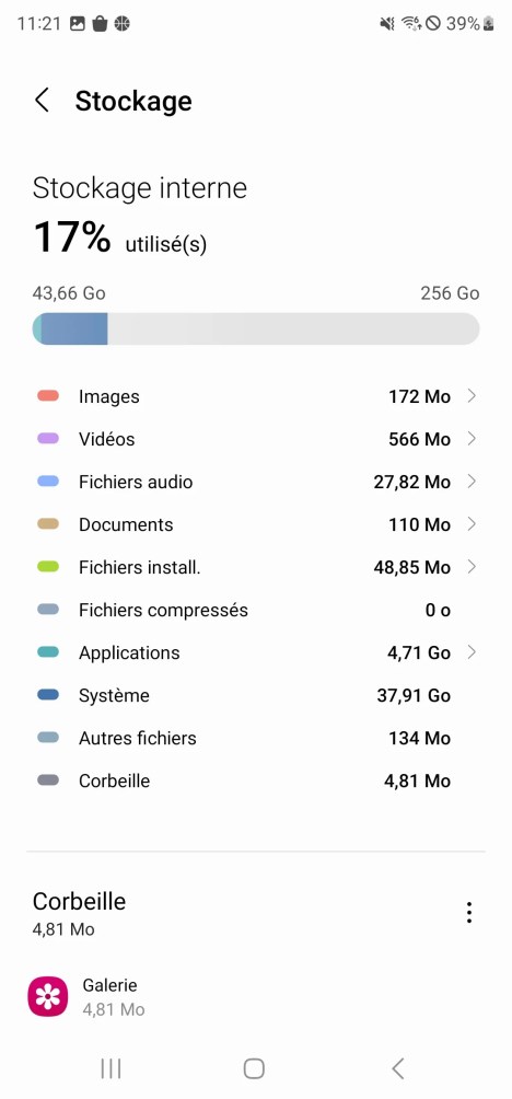 Le stockage sur One UI 5.1 // Source : Frandroid