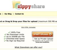 Le site de partage de fichiers Zippyshare va fermer ses portes fin mars 2023 après 17 ans d'activité... pas toujours légales. // Source : Capture d'écran Frandroid