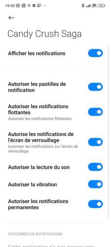 De base, toutes les notifications sont cochées