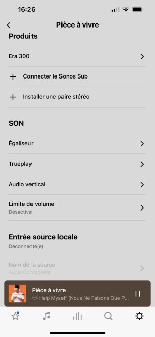 Les réglages audio de l'enceinte sont facilement accessibles.