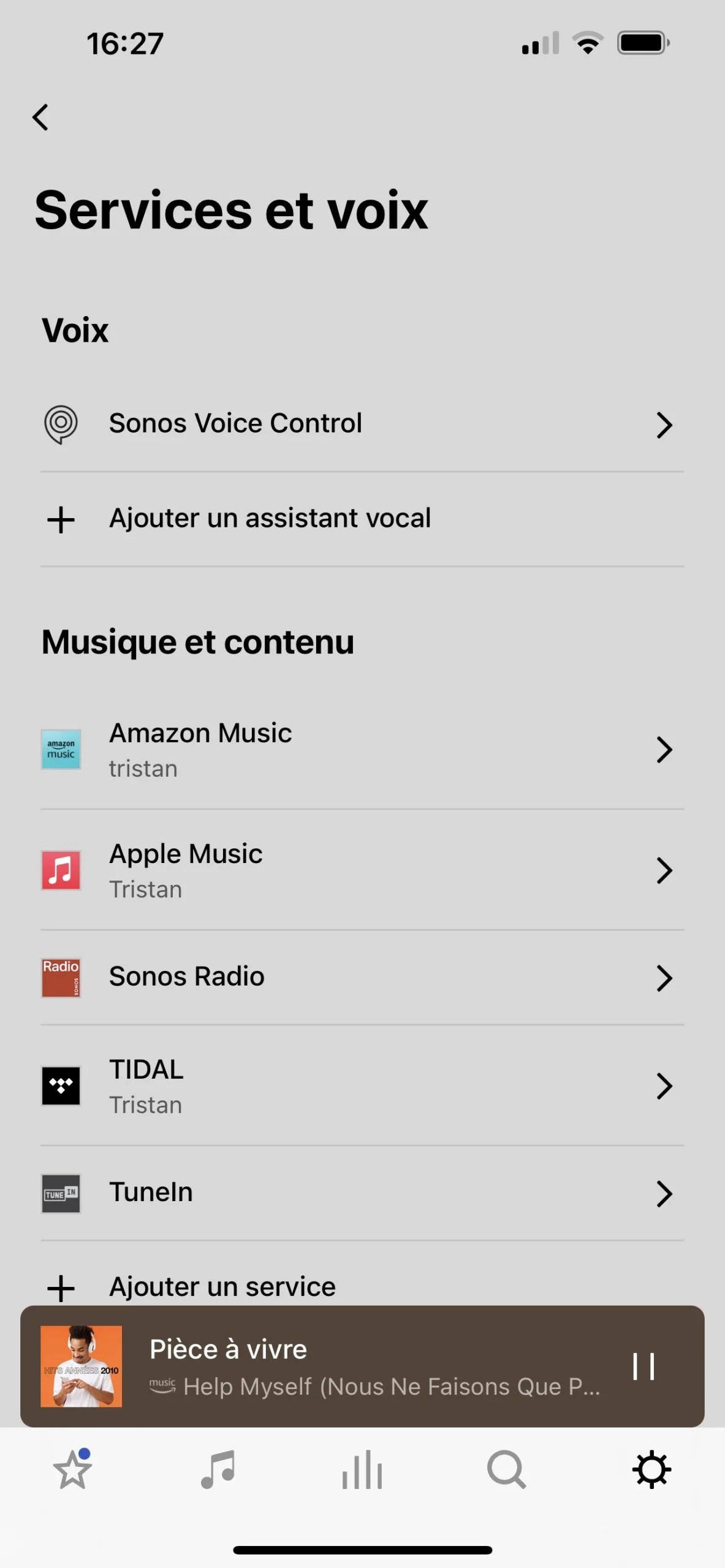 Pour écouter de la musique, le plus simple est d'ajouter son service à l'app Sonos.