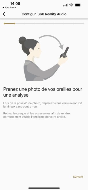 L'optimisation 360 Reality Audio implique de prendre ses oreilles en photo.