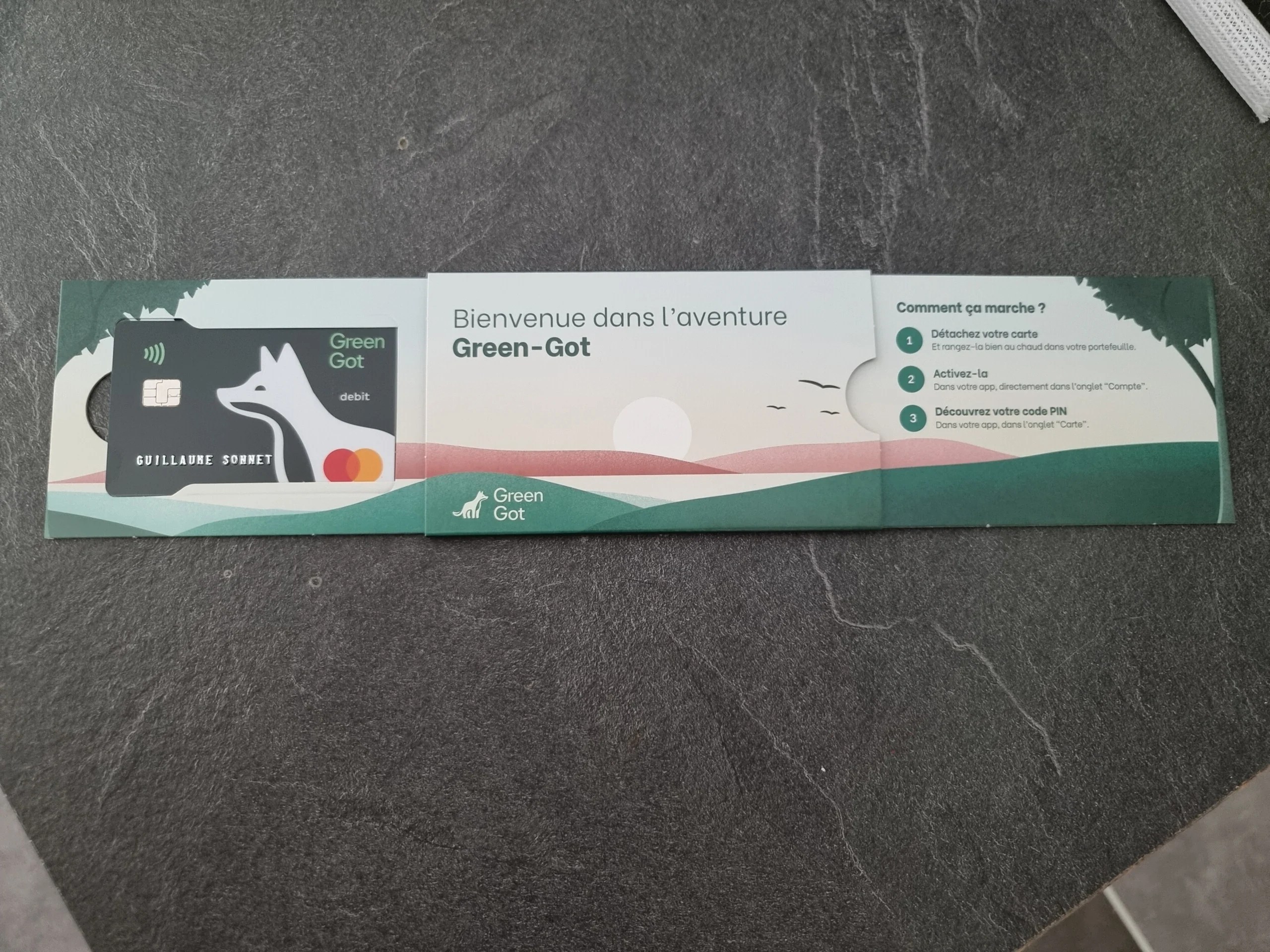 La carte Green-Got en PVC recyclé
