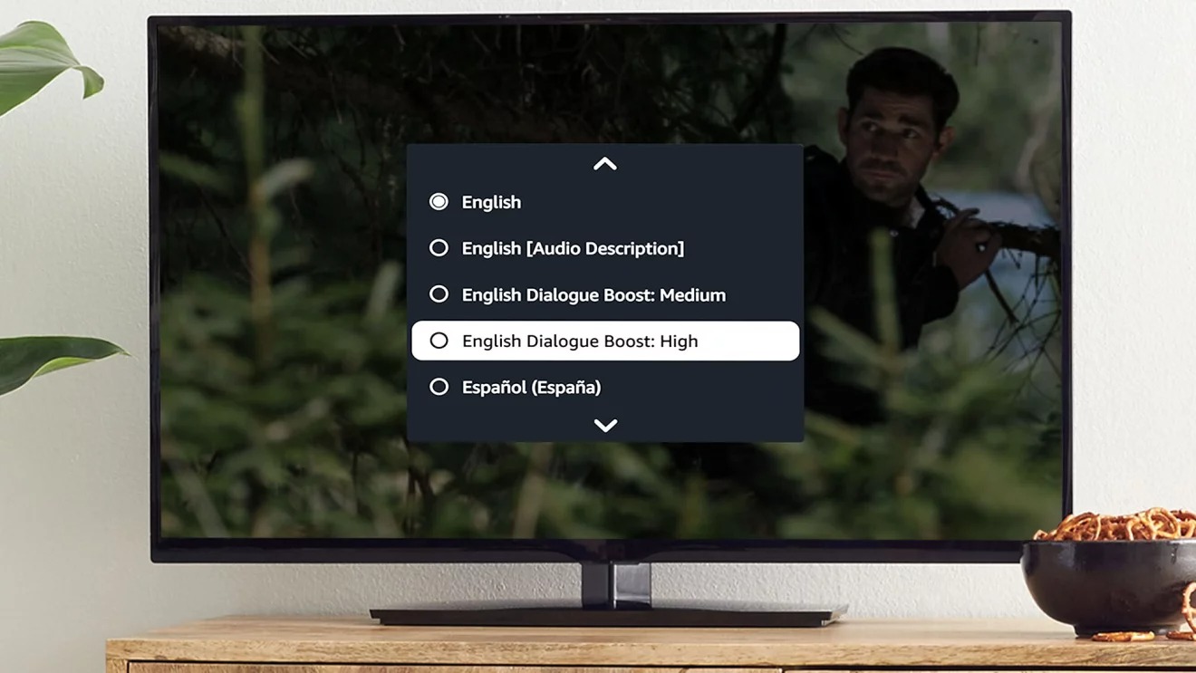 Les options d'augmentation des dialogues sur Prime Video