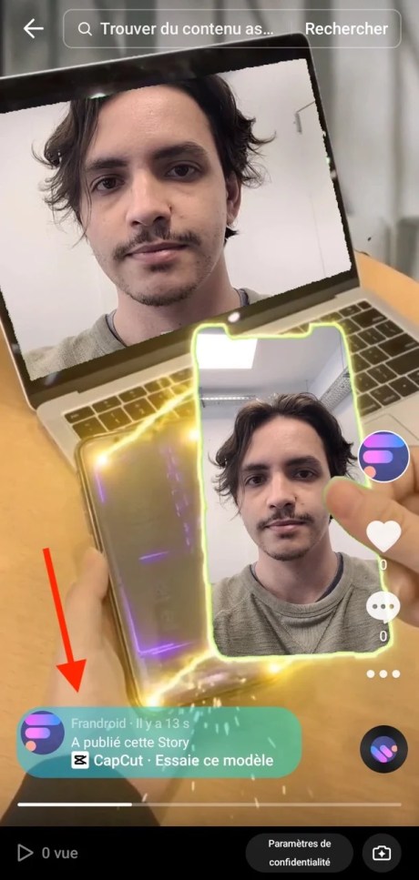 Publication en Story // Source : Capture d'écran Frandroid