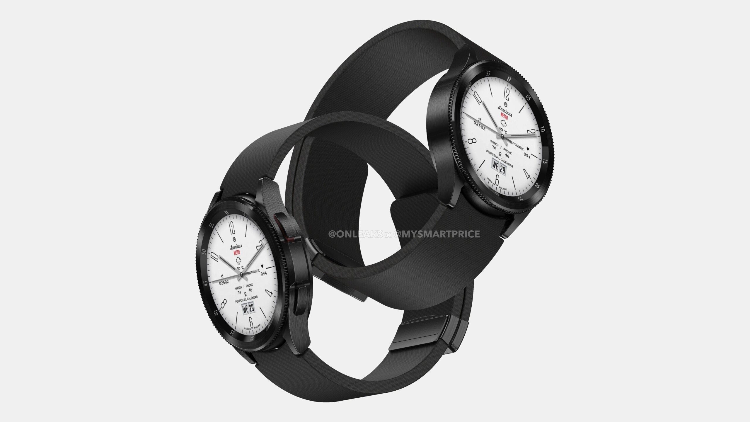 Le design potentiel de la Samsung Galaxy Watch 6 Classic // Source : OnLeaks / MySmartPrice