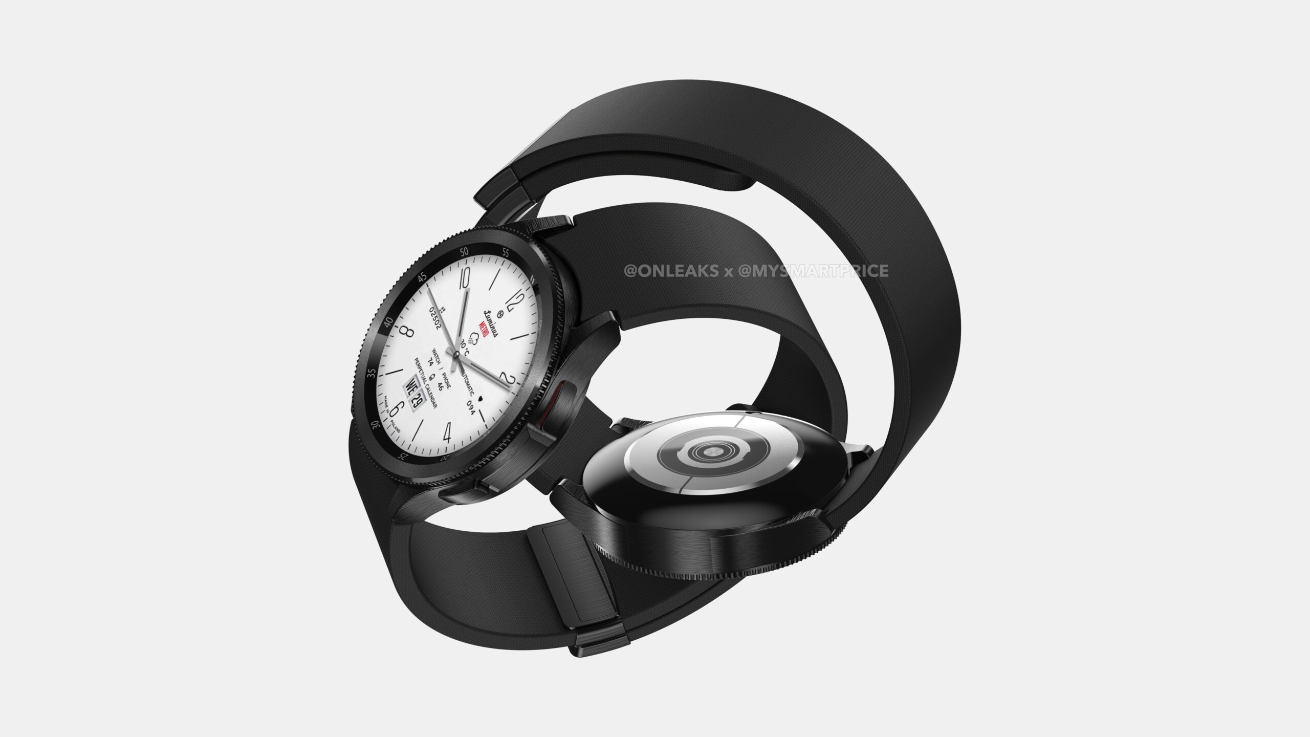 Le design potentiel de la Samsung Galaxy Watch 6 Classic // Source : OnLeaks / MySmartPrice