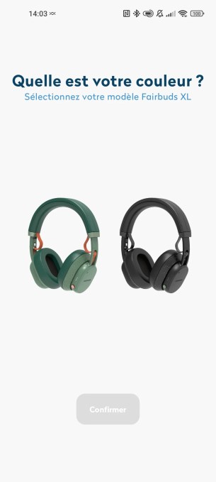 L'app Fairsound propose de choisir la couleur du casque.