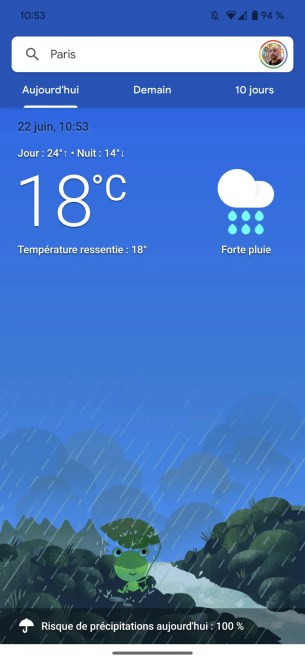 Google météo maintenant