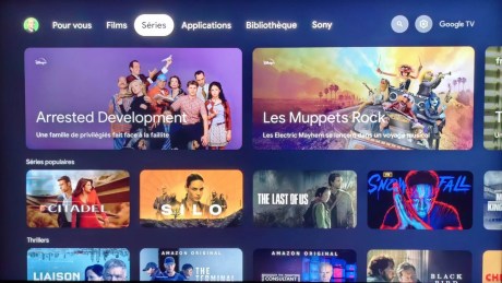 La rubrique Séries de Google TV