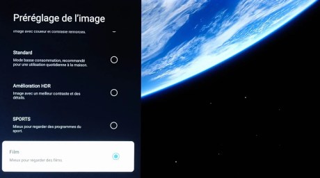 C'est le mode Film qui propose le meilleur rendu "Cinéma"