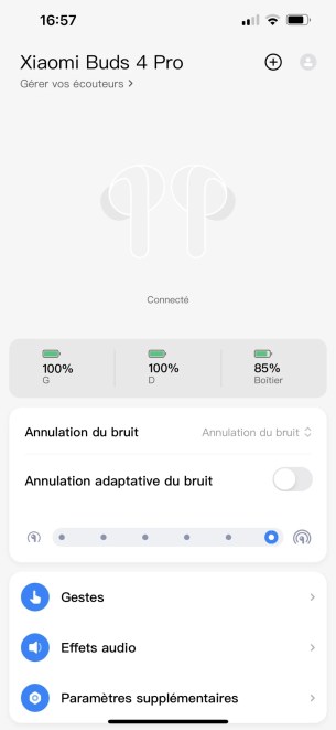 L'app Xiaomi Earbuds.