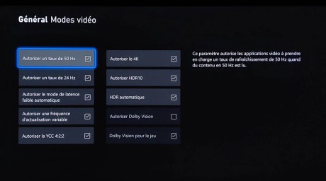 Tout est ok sauf le Dolby Vision