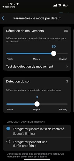 Arlo 5 Pro capture Paramètres Application Arlo Secure 09