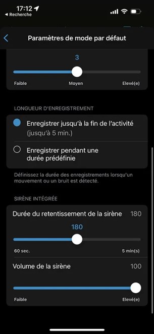 Arlo 5 Pro capture Paramètres Application Arlo Secure 10