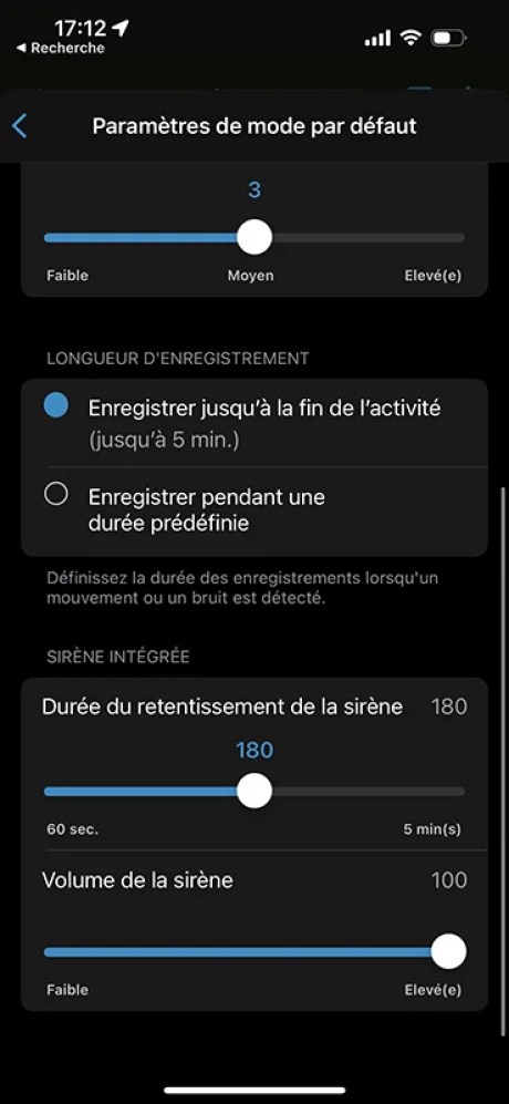 Arlo 5 Pro capture Paramètres Application Arlo Secure 10