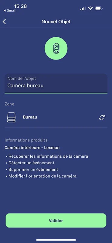 caméra intérieure motorisée Lexman Enki Capture application Enki 11