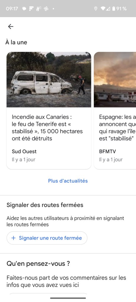 Google Maps Incendies article