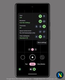 Le redesign de l'application Camera sous Android 14 // Source : Google News Telegram