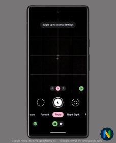 Le redesign de l'application Camera sous Android 14 // Source : Google News Telegram