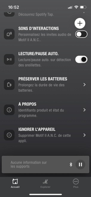 l'application des Marshall Motif II ANC