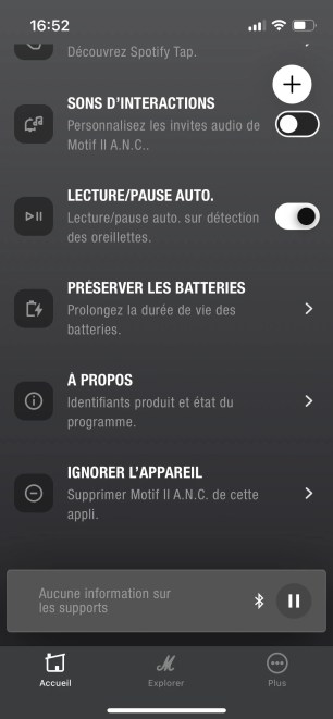 l'application des Marshall Motif II ANC