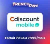 forfait 70 Go Cdiscount mobile French Days 2023
