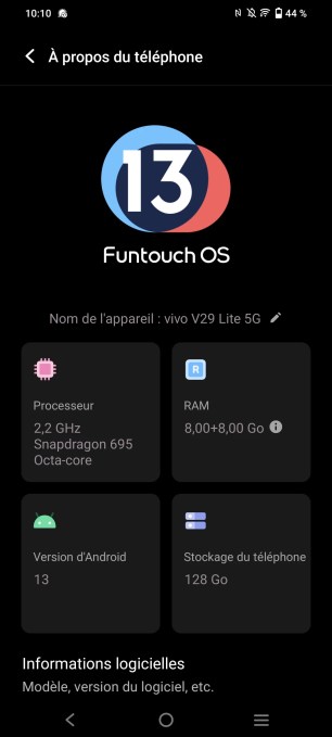 Vivo V29 Lite Funtouch OS