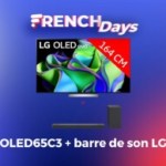 Ce pack TV LG OLED65C3 + barre de son perd près de 2 000 € pour les French Days Ce pack TV LG OLED65C3 + barre de son perd près de 2 000 € pour les French Days