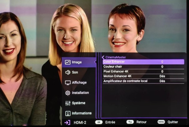 Les menus du projecteur