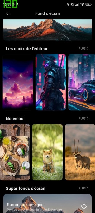 Les fonds d'écran sur MIUI.