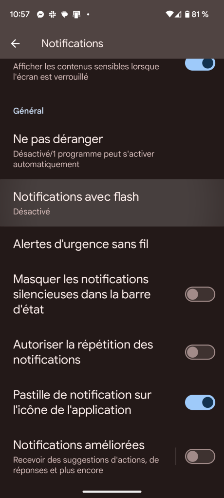 Notifications avec flash