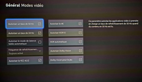Les options gaming