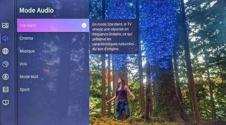 Plusieurs modes audio sont proposés