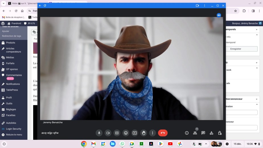 Capture écran qualité webcam avec filtre