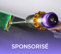 Le Dyson V15 Detect Total Clean équipé de la brosse Optical Fluffy. // Source : Dyson