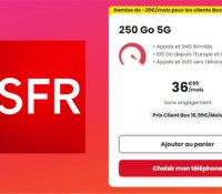 SFR forfait 5G 250 Go janvier 2024