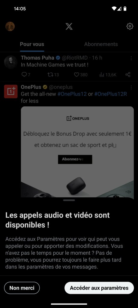 Twitter appels audio video 1