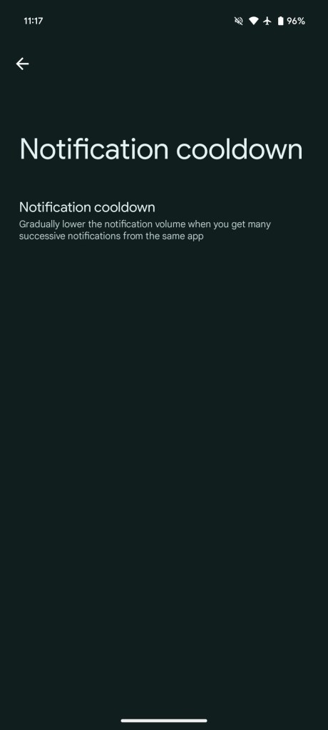 La fonction Notification cooldown sur Android 15 // Source : 9to5Google