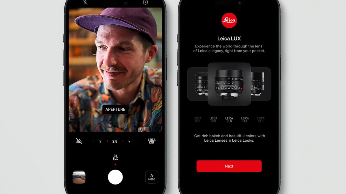 L'application Leica Lux sur iPhone