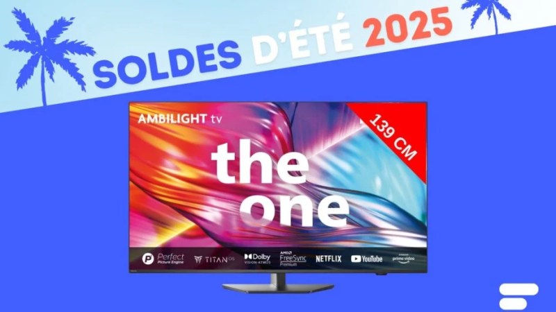 Philips The One 2024 : ce TV 4K 55″ (120 Hz et Ambilight) est quasi à moitié prix pour les soldes Philips The One 2024 : ce TV 4K 55″ (120 Hz et Ambilight) est quasi à moitié prix pour les soldes