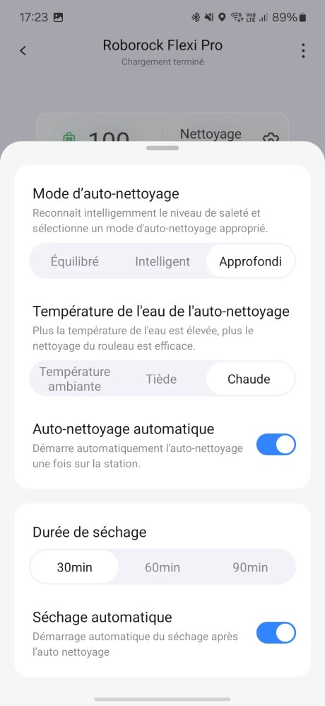 Roborock Flexi Pro Screenshot appli 2