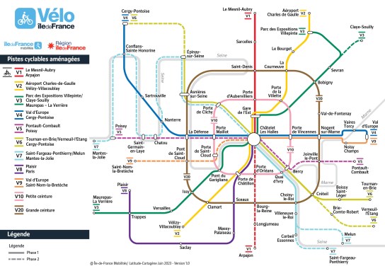 Le futur réseau vélo Île-de-France VIF 2025-2030. // Source : Rrégion Île-de-France