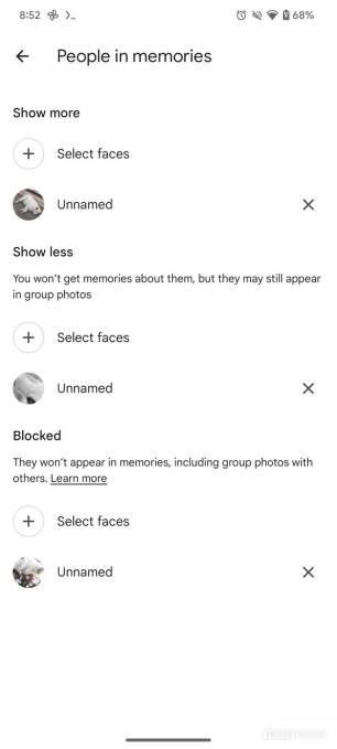 Capture d'écran de la fonctionnalité "Afficher plus" sur Google Photos