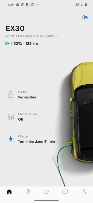 Application Volvo EX30 // Source : Jean-Baptiste Passieux - Frandroid