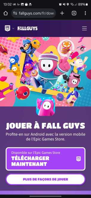 Fall Guys sur mobile via l'Epic Games Store // Source : Capture d'écran Frandroid