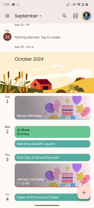 De nouvelles images dans Google Agenda // Source : Android Authority