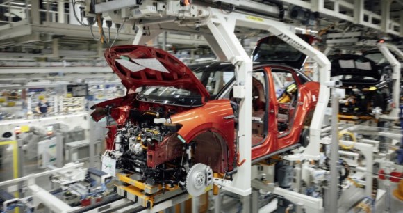 Une Volkswagen ID.5 dans l'usine de Zwickau // Source : Volkswagen