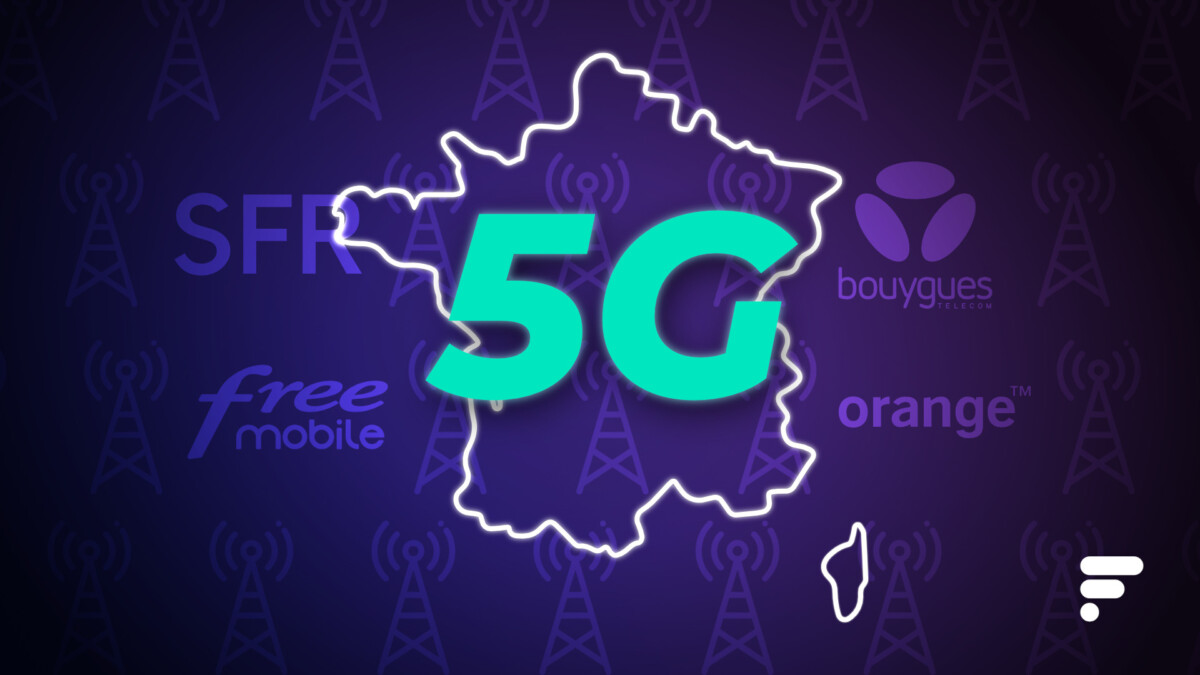 Un carte de France avec "5G" en surimpression dessus