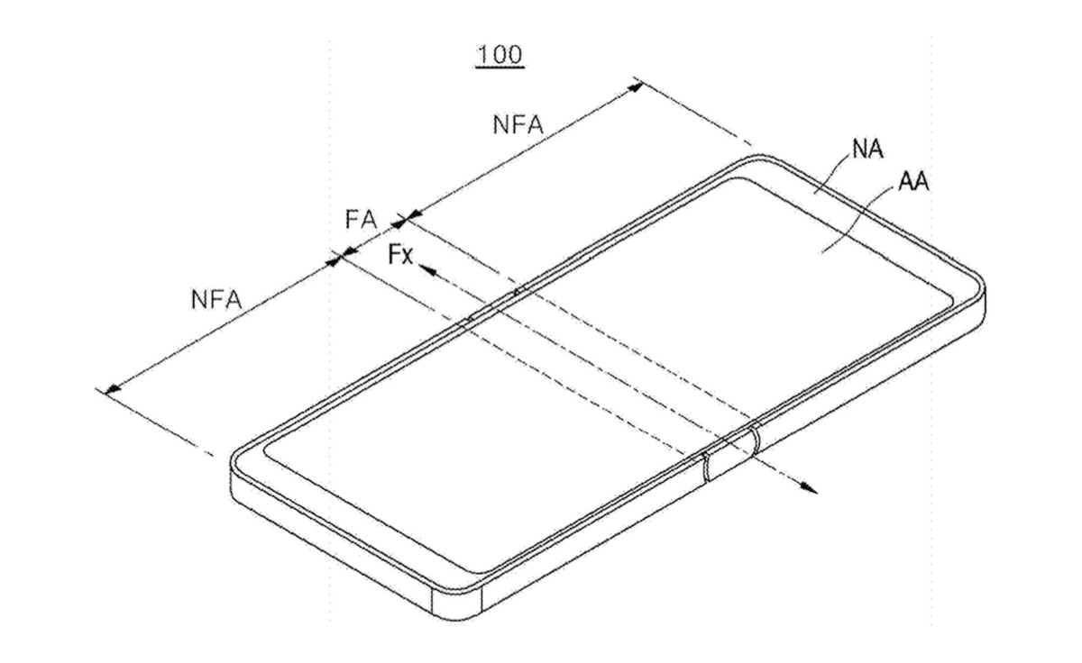 Illustration du brevet de LG pour son nouveau type d'écran pliable